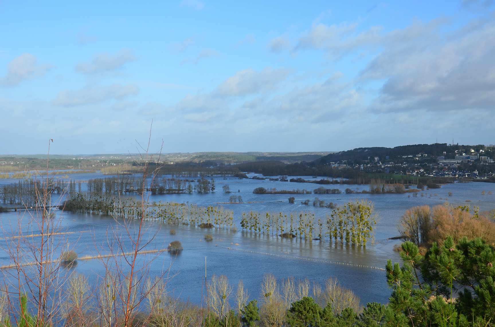 Crue d'hiver à Aucfer, Rieux, Bretagne