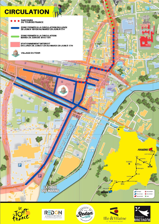 Consignes de circulation à Redon - Tour de France